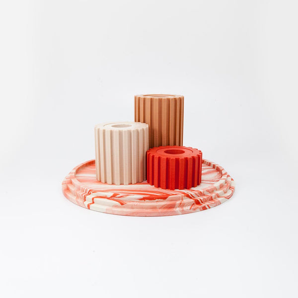 Linea Tea Light Holder Set - Nude
