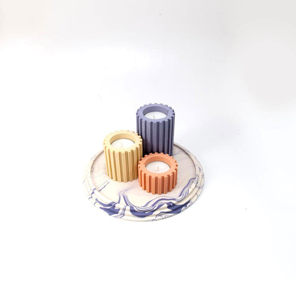 Linea Tea Light Holder Set - Pastels