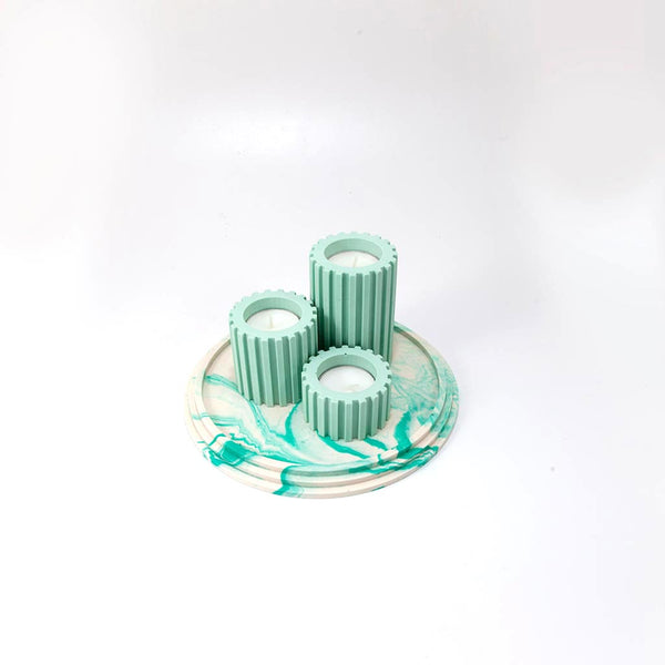 Linea Tea Light Holder Set - Mint