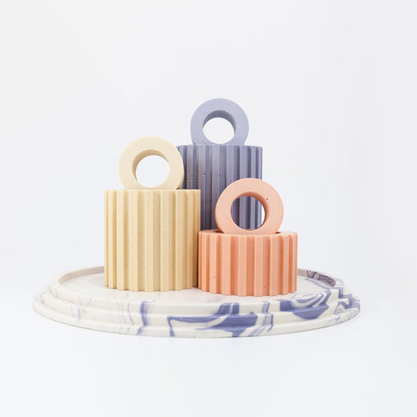 Linea Tea Light Holder Set - Pastels