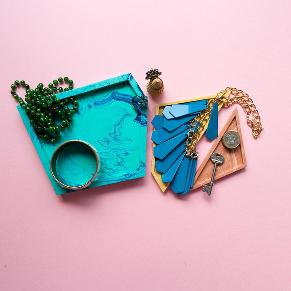 Geometric Tray Set - Tropical