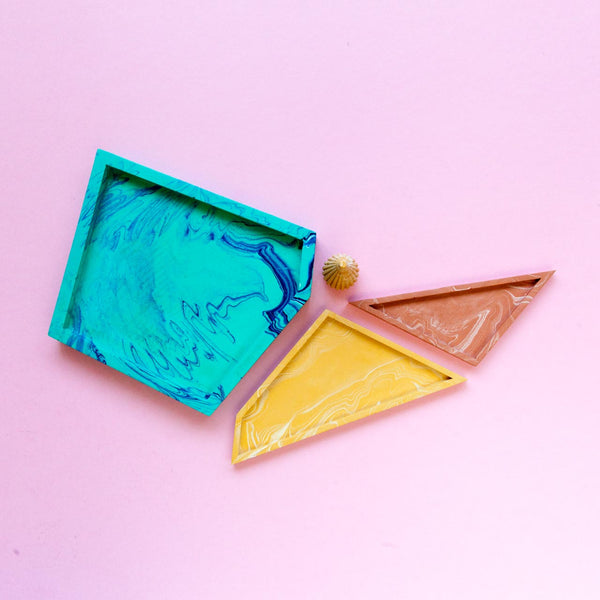Geometric Tray Set - Tropical